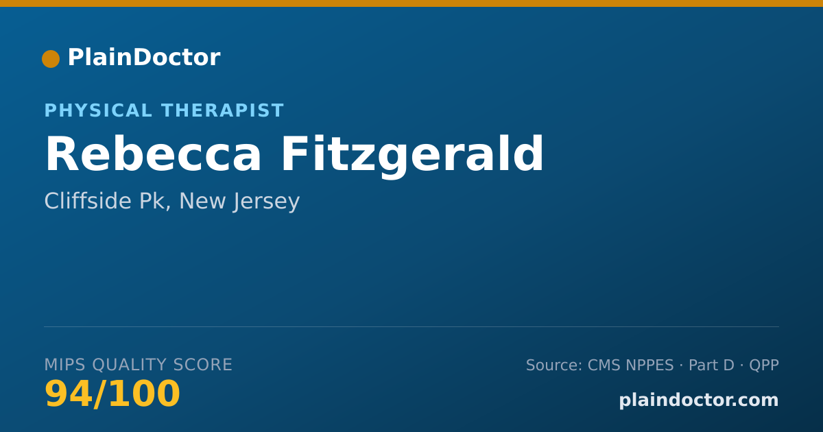 Shareable card for Rebecca Fitzgerald - Physical Therapist, Cliffside Pk, NJ