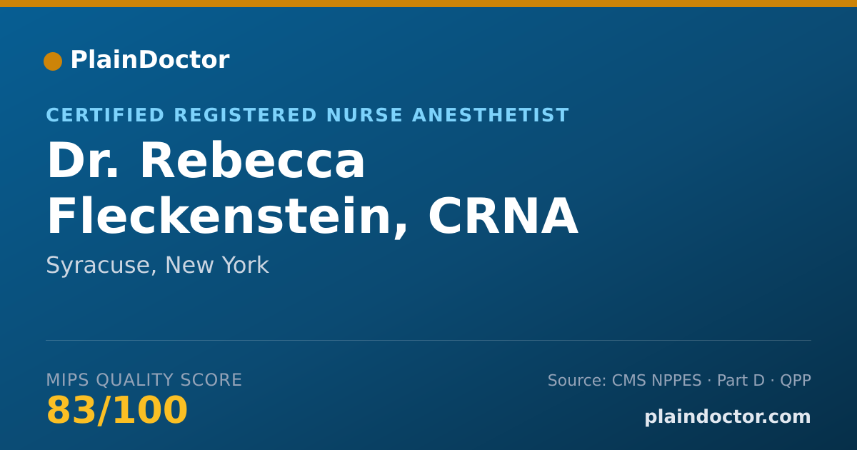 Shareable card for Rebecca Fleckenstein, CRNA - Certified Registered Nurse Anesthetist, Syracuse, NY