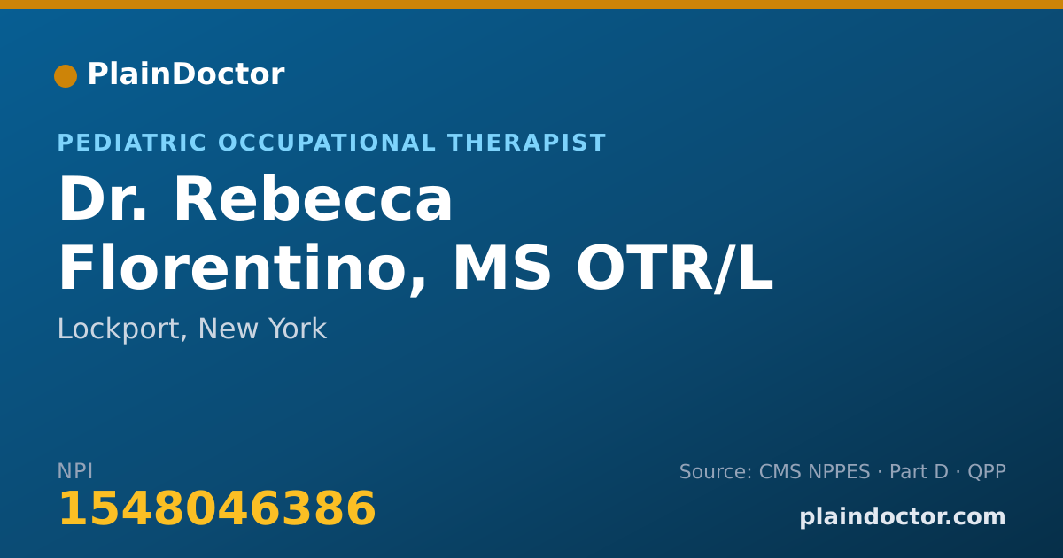 Shareable card for Rebecca Florentino, MS OTR/L - Pediatric Occupational Therapist, Lockport, NY