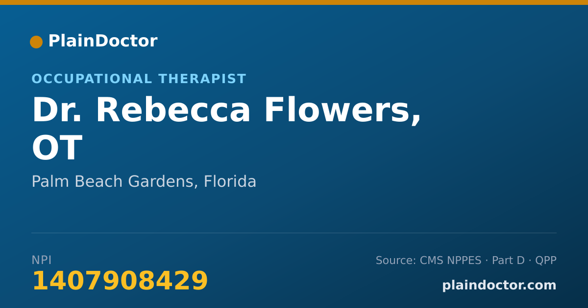 Shareable card for Rebecca Flowers, OT - Occupational Therapist, Palm Beach Gardens, FL
