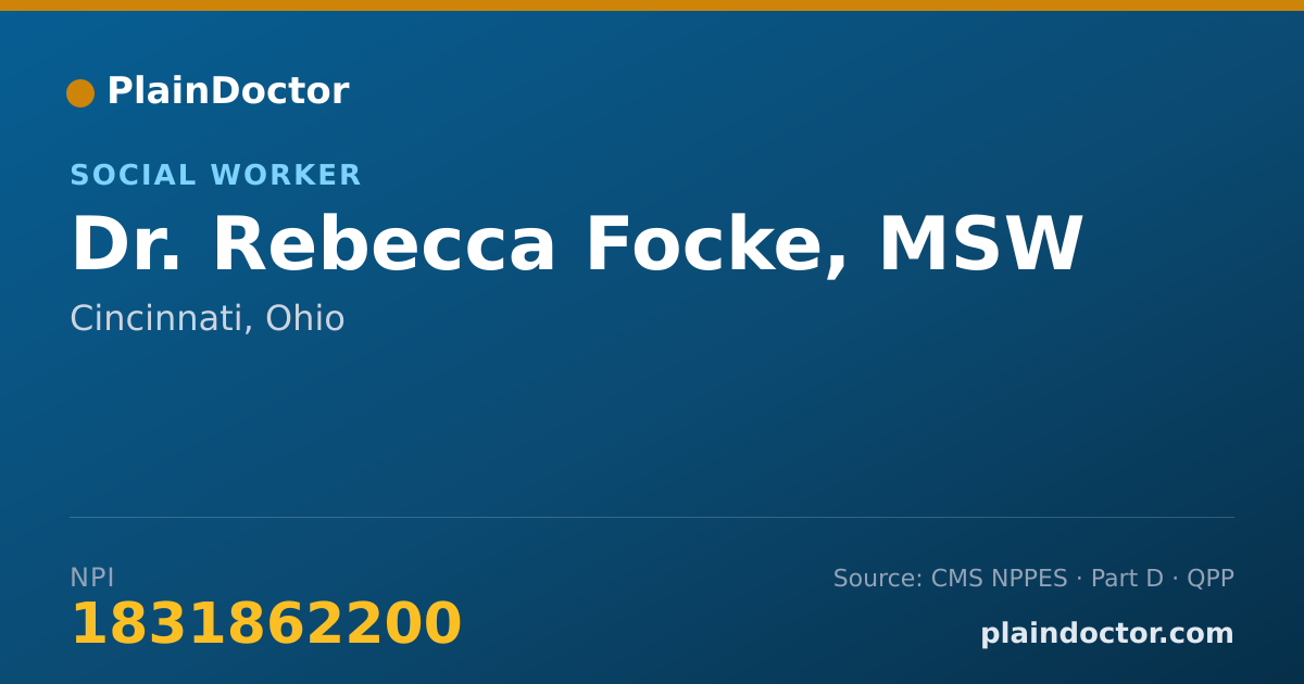 Shareable card for Rebecca Focke, MSW - Social Worker, Cincinnati, OH