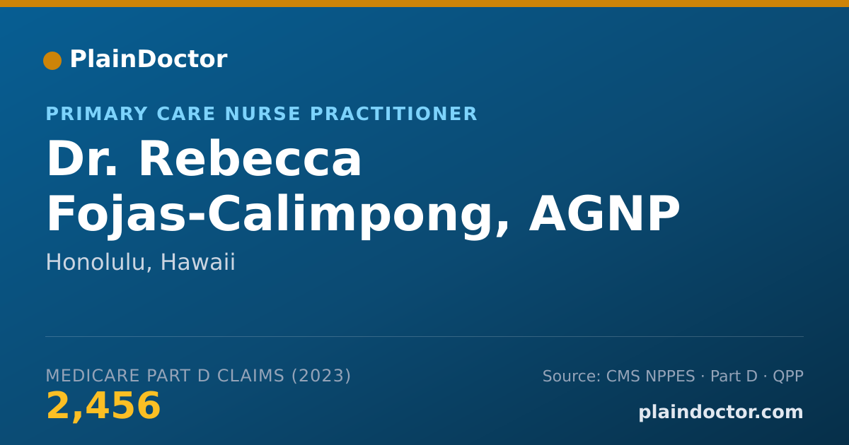 Shareable card for Rebecca Fojas-Calimpong, AGNP - Primary Care Nurse Practitioner, Honolulu, HI
