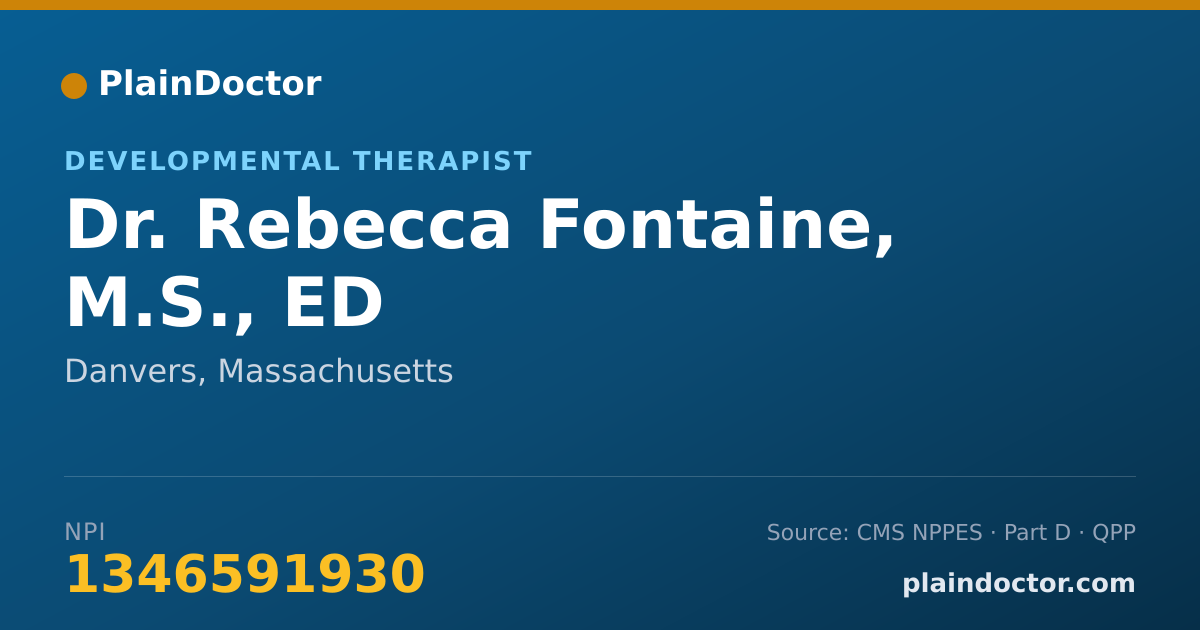 Shareable card for Rebecca Fontaine, M.S., ED - Developmental Therapist, Danvers, MA