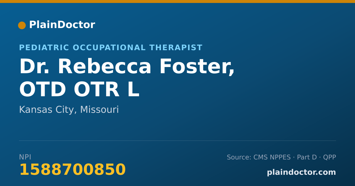 Shareable card for Rebecca Foster, OTD OTR L - Pediatric Occupational Therapist, Kansas City, MO