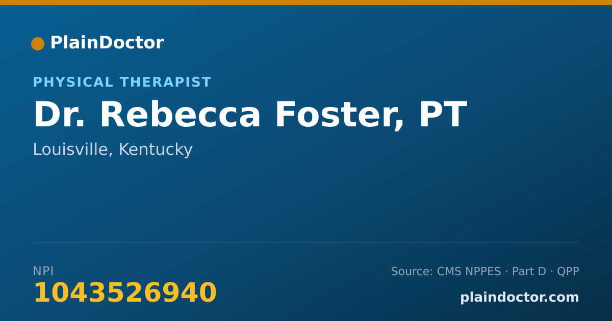 Shareable card for Rebecca Foster, PT - Physical Therapist, Louisville, KY
