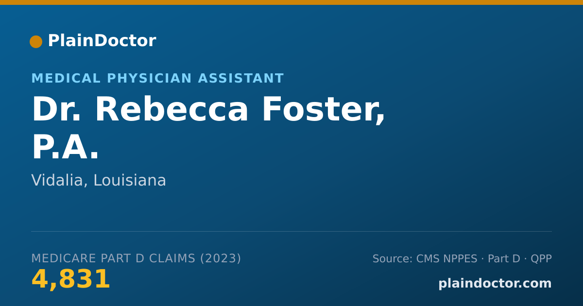 Shareable card for Rebecca Foster, P.A. - Medical Physician Assistant, Vidalia, LA