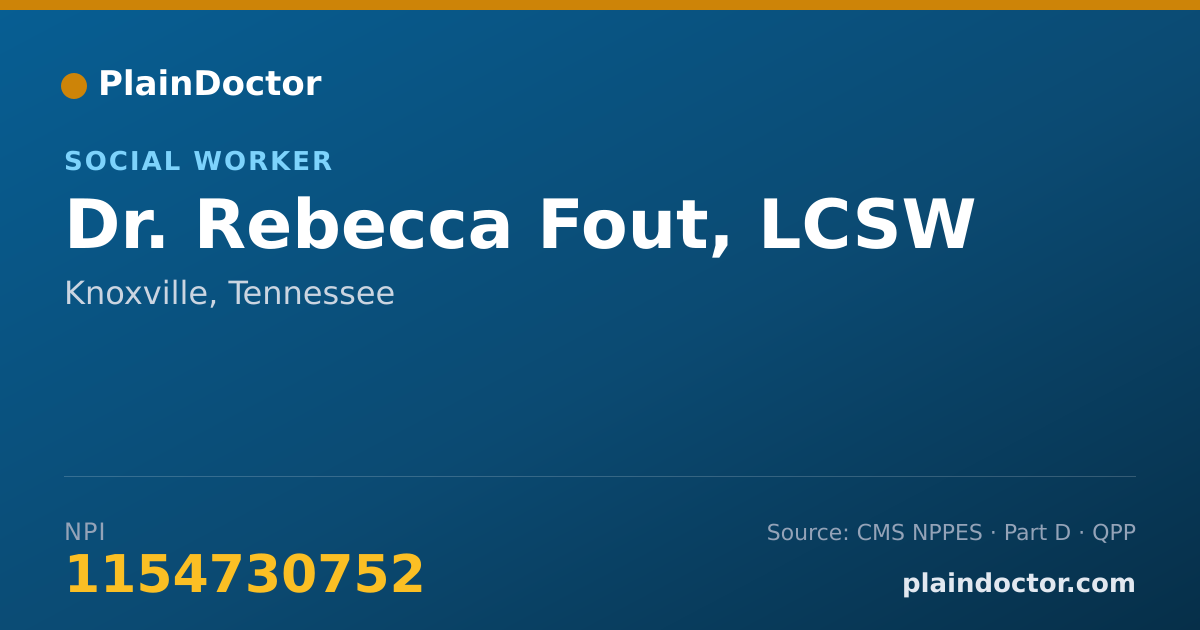 Shareable card for Rebecca Fout, LCSW - Social Worker, Knoxville, TN