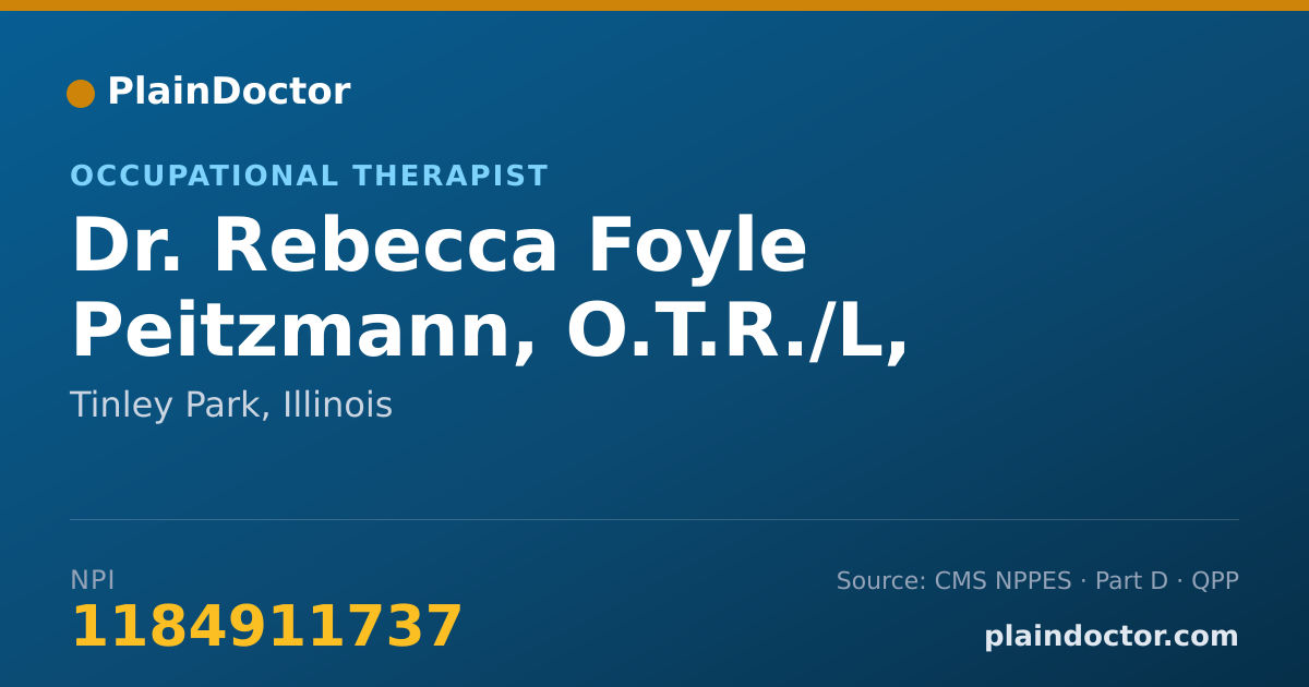 Shareable card for Rebecca Foyle Peitzmann, O.T.R./L, CHT, CLT - Occupational Therapist, Tinley Park, IL