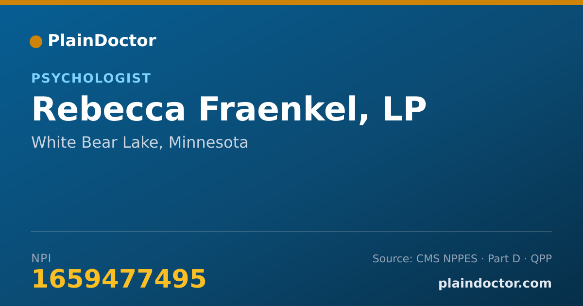 Shareable card for Rebecca Fraenkel, LP - Psychologist, White Bear Lake, MN