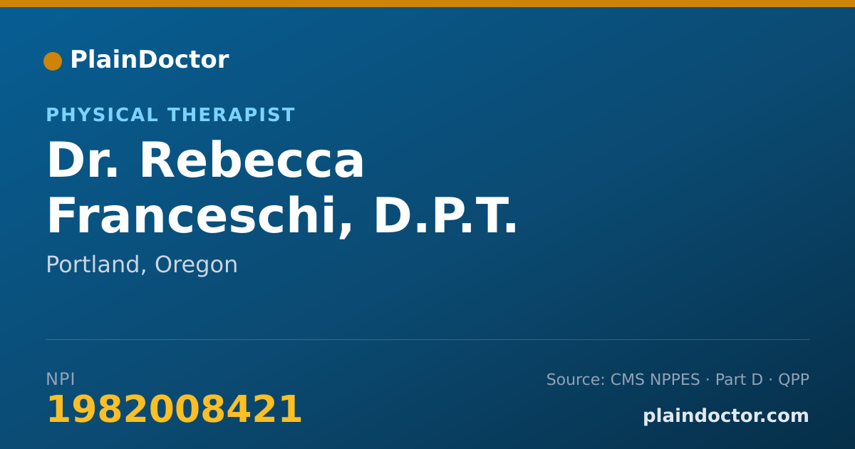 Shareable card for Rebecca Franceschi, D.P.T. - Physical Therapist, Portland, OR