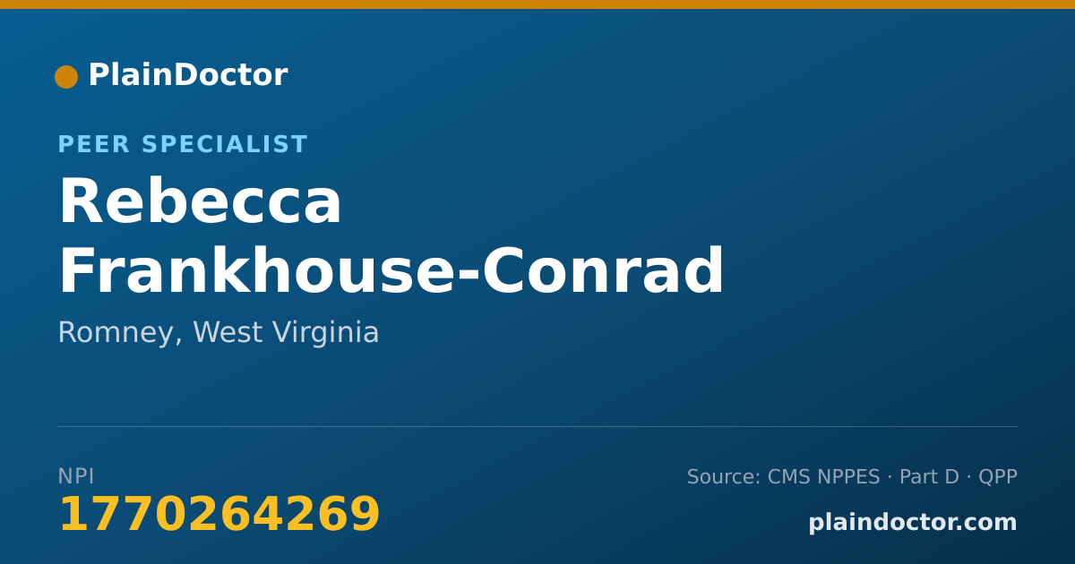 Shareable card for Rebecca Frankhouse-Conrad - Peer Specialist, Romney, WV