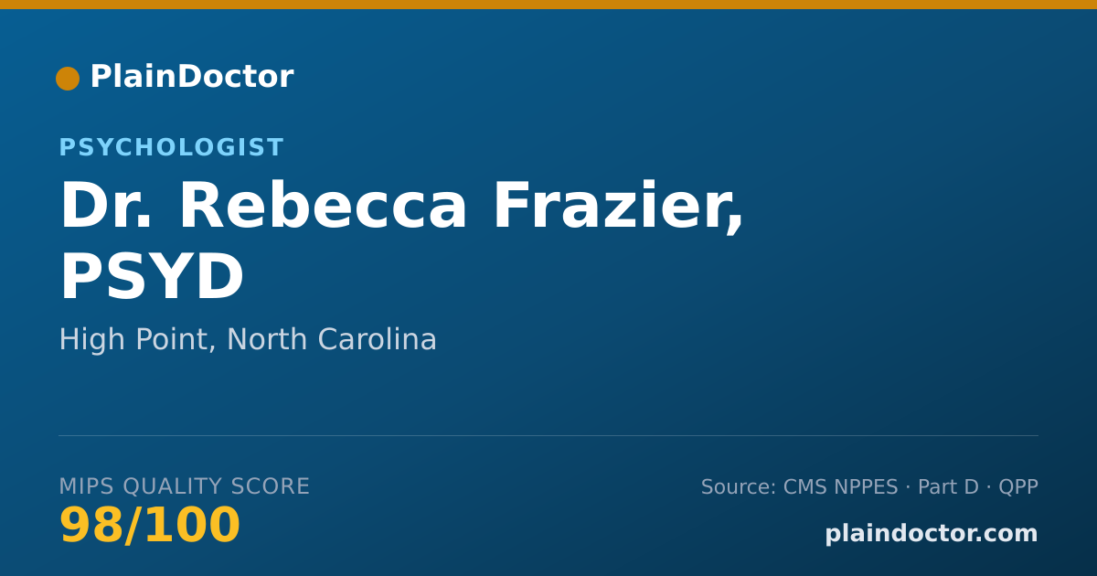 Shareable card for Rebecca Frazier, PSYD - Psychologist, High Point, NC
