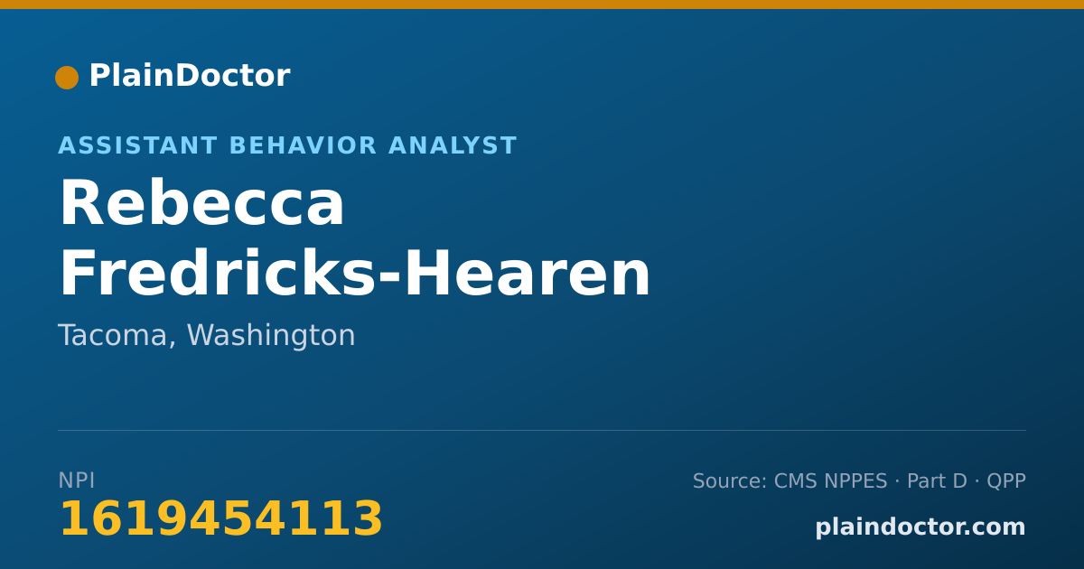 Shareable card for Rebecca Fredricks-Hearen - Assistant Behavior Analyst, Tacoma, WA