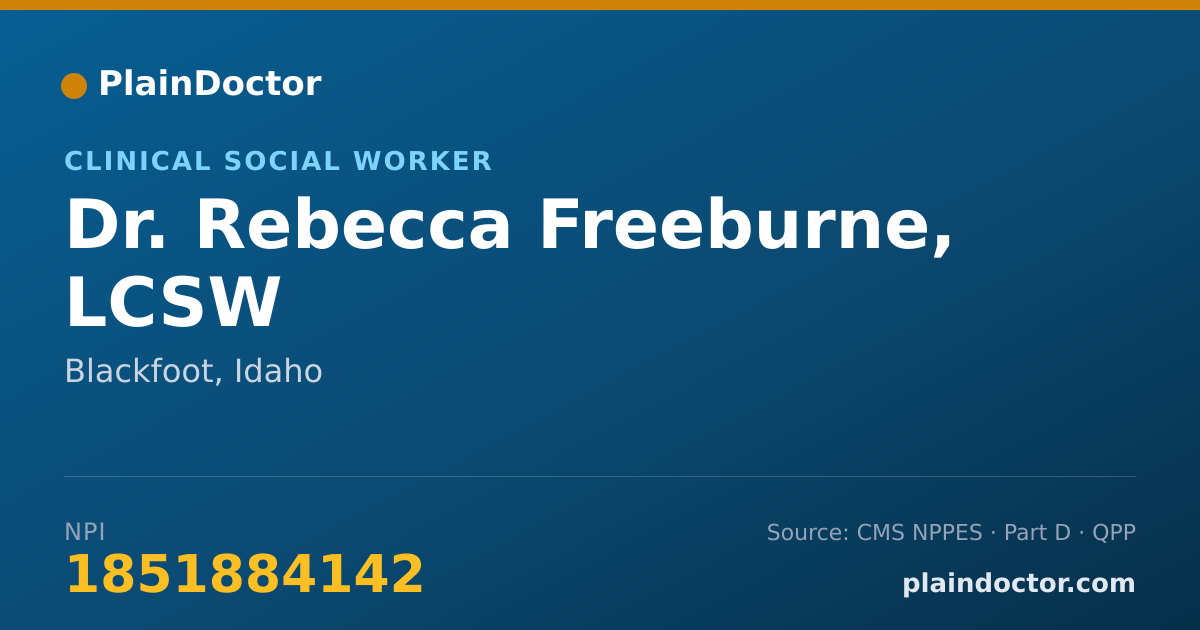 Shareable card for Rebecca Freeburne, LCSW - Clinical Social Worker, Blackfoot, ID