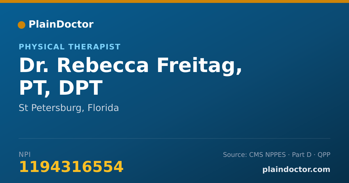 Shareable card for Rebecca Freitag, PT, DPT - Physical Therapist, St Petersburg, FL