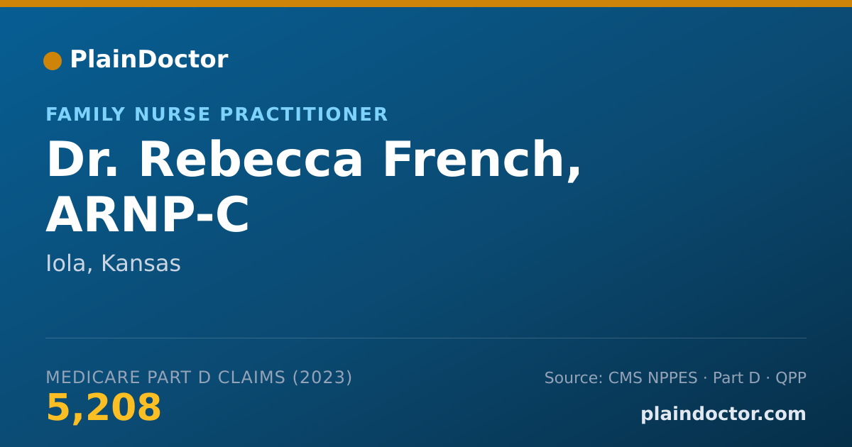 Shareable card for Rebecca French, ARNP-C - Family Nurse Practitioner, Iola, KS