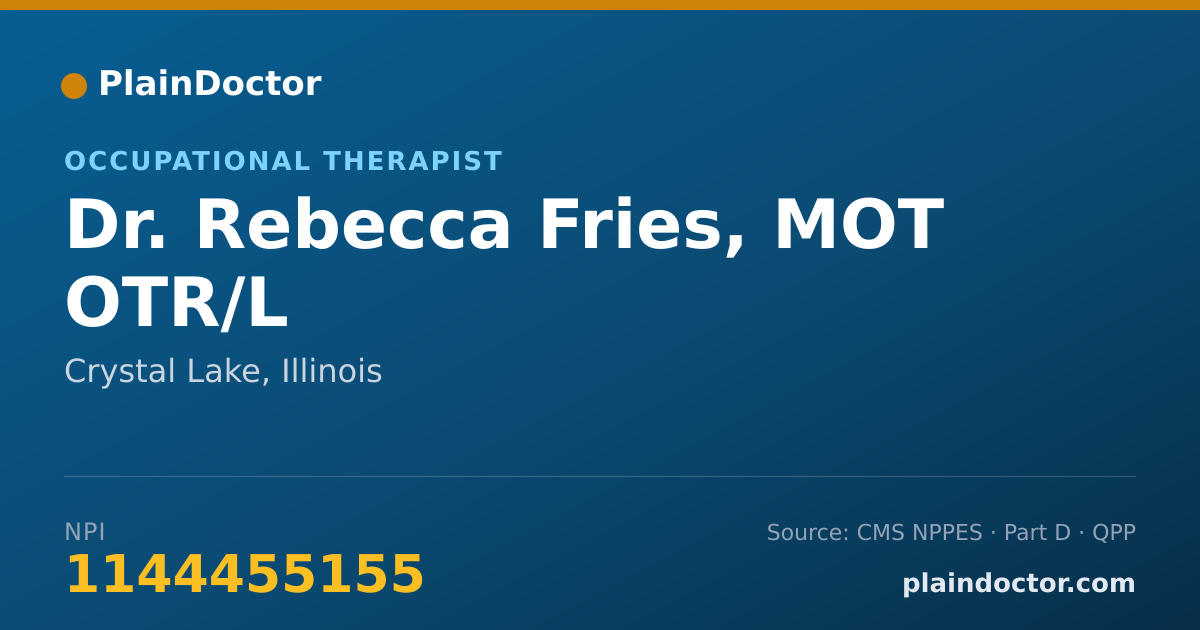 Shareable card for Rebecca Fries, MOT OTR/L - Occupational Therapist, Crystal Lake, IL