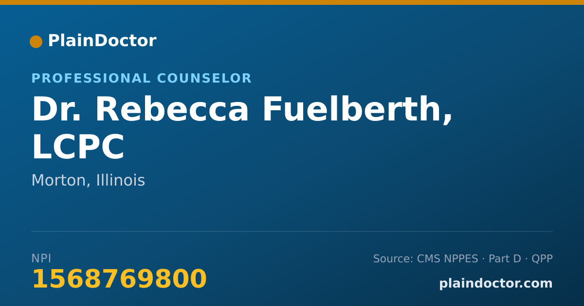 Shareable card for Rebecca Fuelberth, LCPC - Professional Counselor, Morton, IL