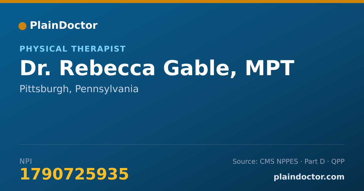 Shareable card for Rebecca Gable, MPT - Physical Therapist, Pittsburgh, PA