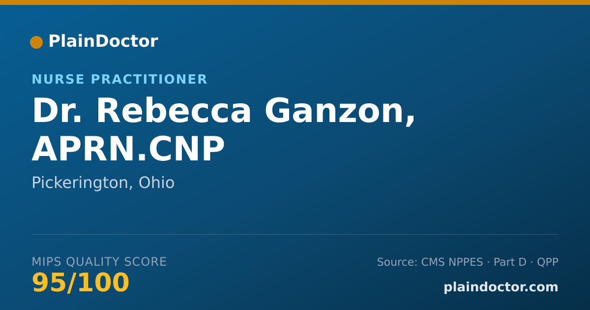 Shareable card for Rebecca Ganzon, APRN.CNP - Nurse Practitioner, Pickerington, OH