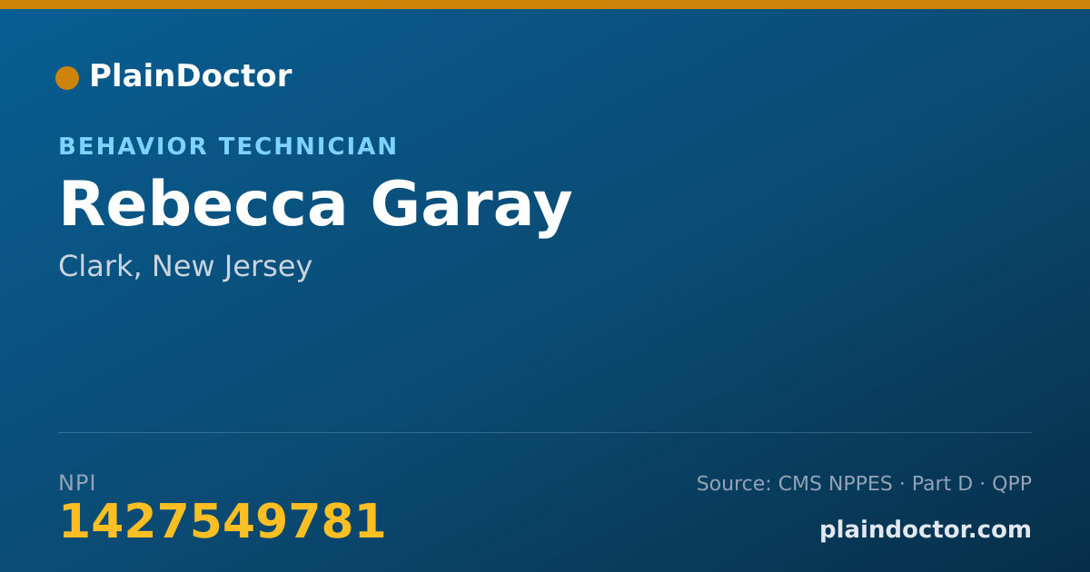 Shareable card for Rebecca Garay - Behavior Technician, Clark, NJ