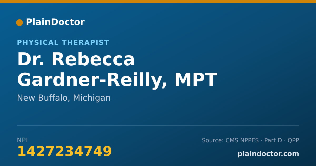 Shareable card for Rebecca Gardner-Reilly, MPT - Physical Therapist, New Buffalo, MI