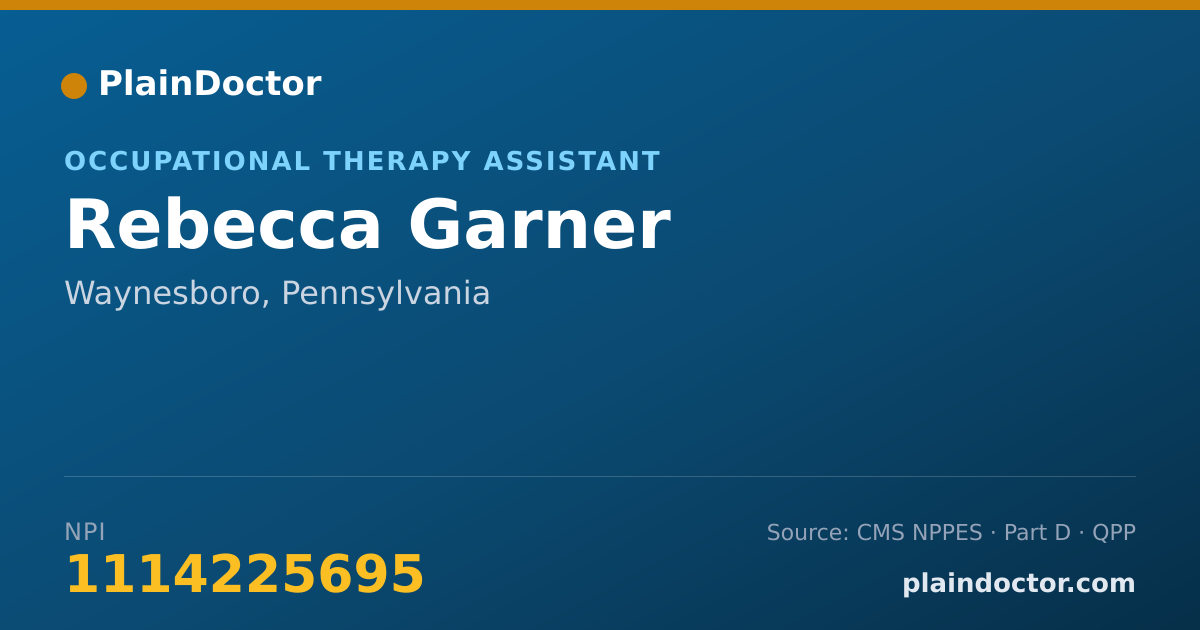 Shareable card for Rebecca Garner - Occupational Therapy Assistant, Waynesboro, PA