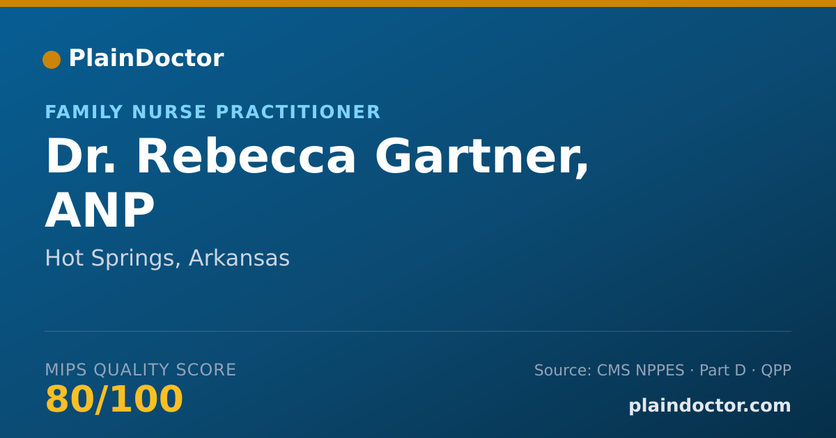 Shareable card for Rebecca Gartner, ANP - Family Nurse Practitioner, Hot Springs, AR