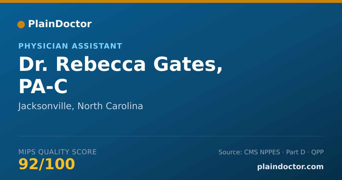 Shareable card for Rebecca Gates, PA-C - Physician Assistant, Jacksonville, NC