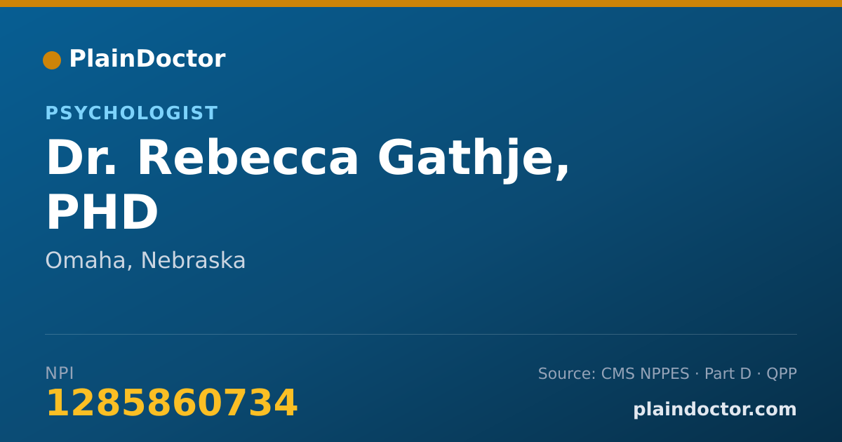 Shareable card for Rebecca Gathje, PHD - Psychologist, Omaha, NE