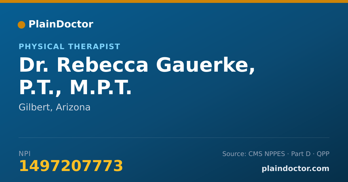 Shareable card for Rebecca Gauerke, P.T., M.P.T. - Physical Therapist, Gilbert, AZ