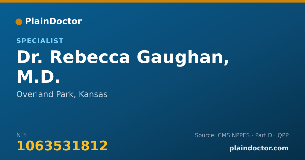 Shareable card for Rebecca Gaughan, M.D. - Specialist, Overland Park, KS