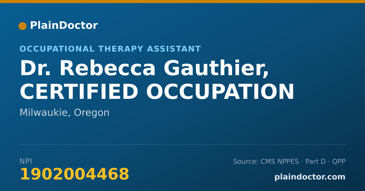 Shareable card for Rebecca Gauthier, CERTIFIED OCCUPATION - Occupational Therapy Assistant, Milwaukie, OR