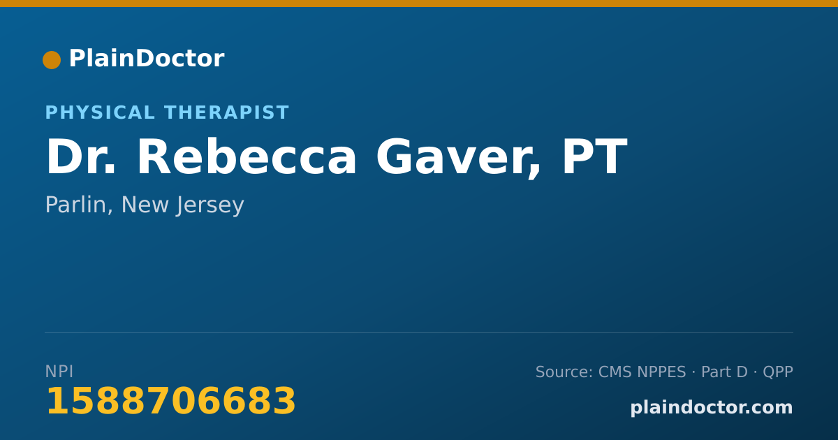 Shareable card for Rebecca Gaver, PT - Physical Therapist, Parlin, NJ