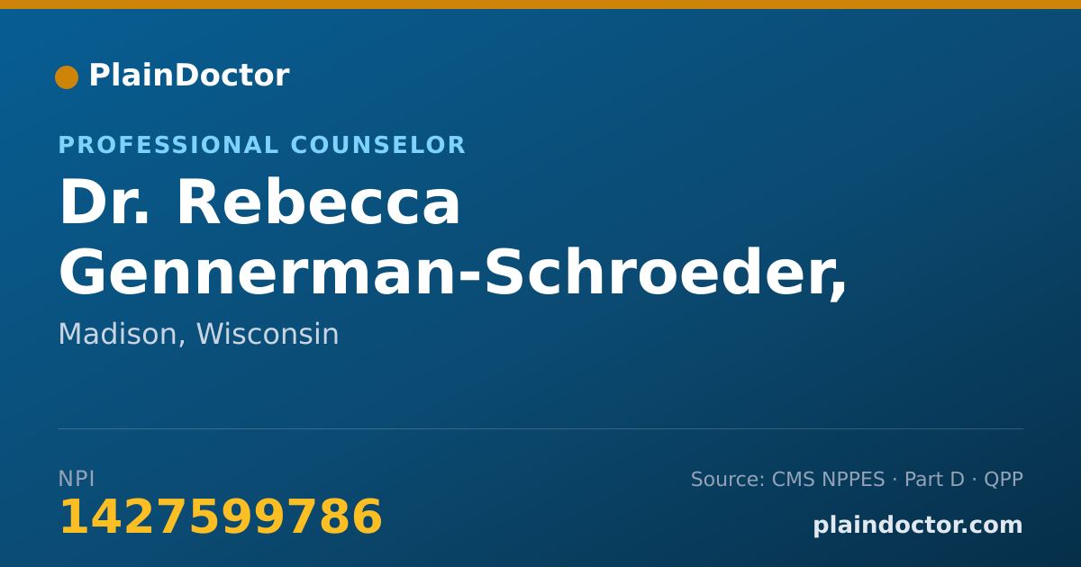 Shareable card for Rebecca Gennerman-Schroeder, M.A., LMFT, LPC - Professional Counselor, Madison, WI
