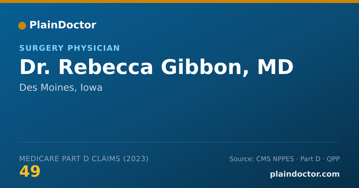 Shareable card for Rebecca Gibbon, MD - Surgery Physician, Des Moines, IA