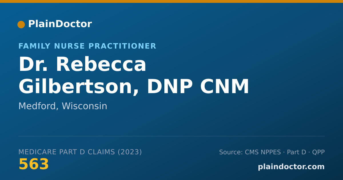 Shareable card for Rebecca Gilbertson, DNP CNM FNP - Family Nurse Practitioner, Medford, WI