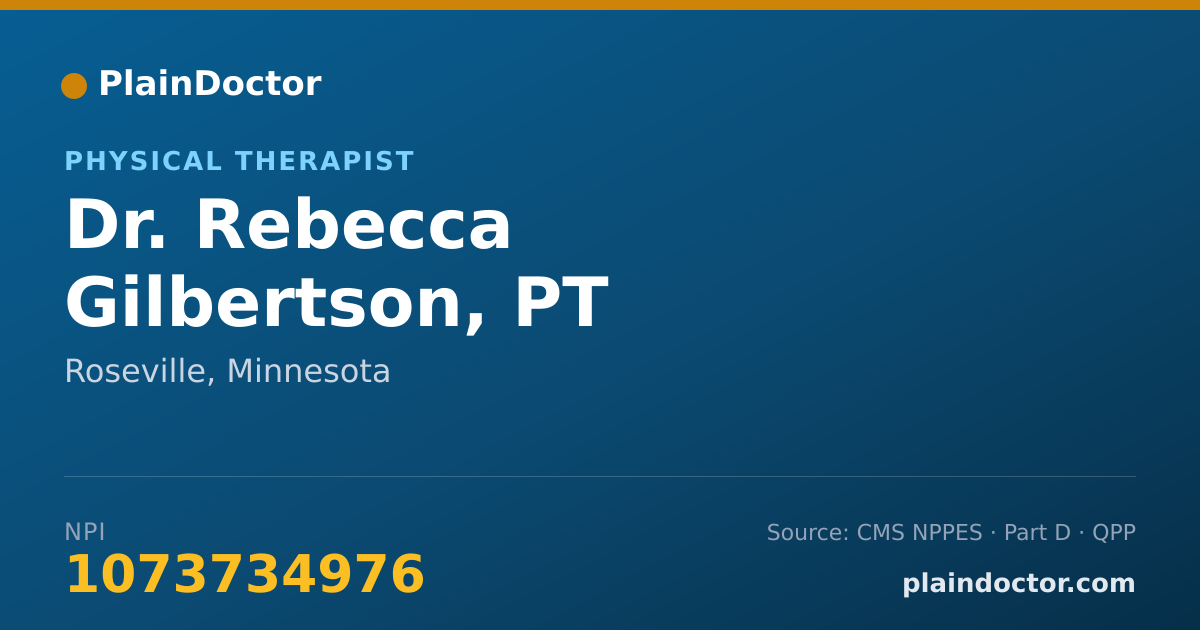 Shareable card for Rebecca Gilbertson, PT - Physical Therapist, Roseville, MN