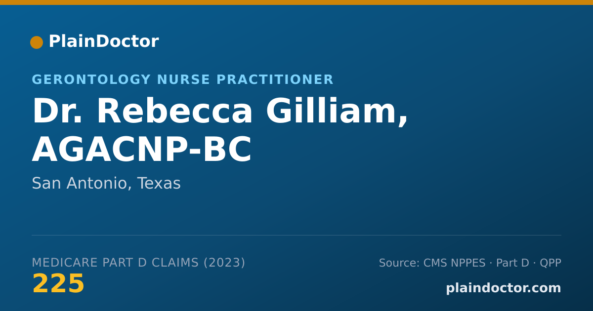 Shareable card for Rebecca Gilliam, AGACNP-BC - Gerontology Nurse Practitioner, San Antonio, TX