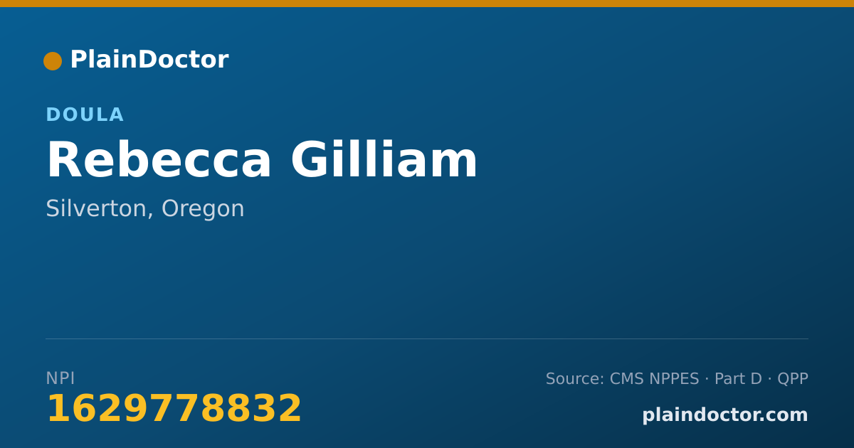 Shareable card for Rebecca Gilliam - Doula, Silverton, OR