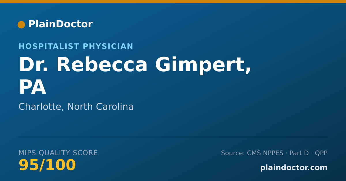 Shareable card for Rebecca Gimpert, PA - Hospitalist Physician, Charlotte, NC
