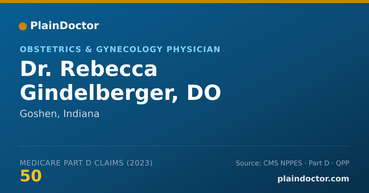 Shareable card for Rebecca Gindelberger, DO - Obstetrics & Gynecology Physician, Goshen, IN