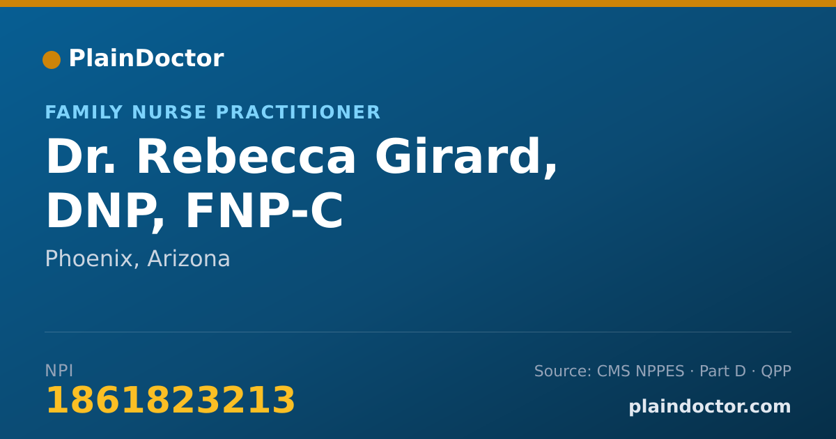 Shareable card for Rebecca Girard, DNP, FNP-C - Family Nurse Practitioner, Phoenix, AZ