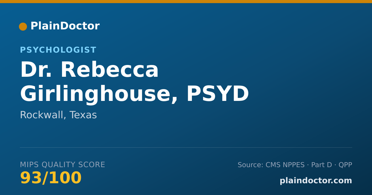 Shareable card for Rebecca Girlinghouse, PSYD - Psychologist, Rockwall, TX