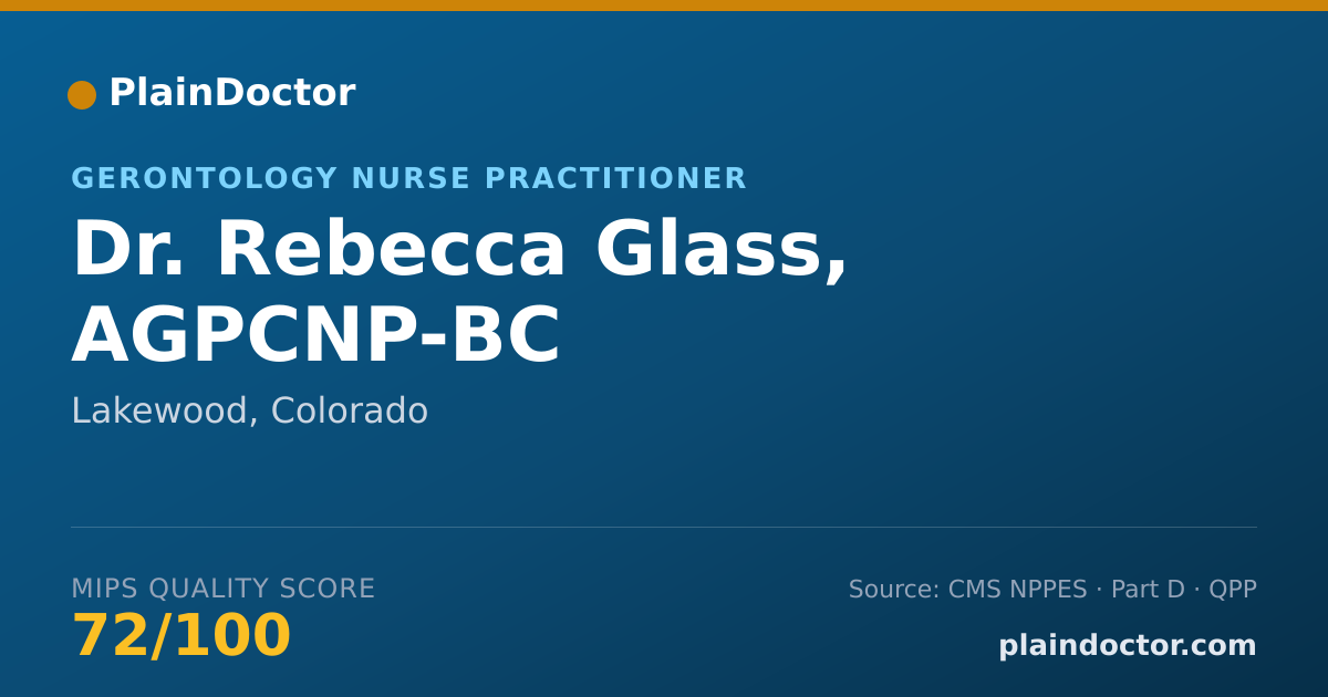Shareable card for Rebecca Glass, AGPCNP-BC - Gerontology Nurse Practitioner, Lakewood, CO