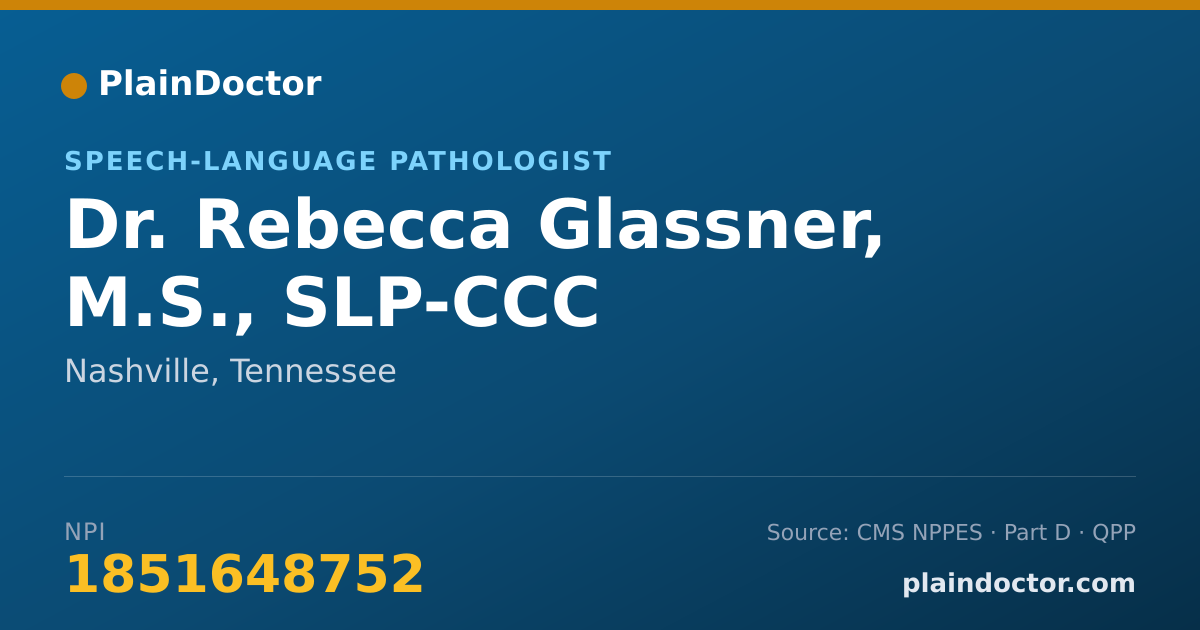 Shareable card for Rebecca Glassner, M.S., SLP-CCC - Speech-Language Pathologist, Nashville, TN