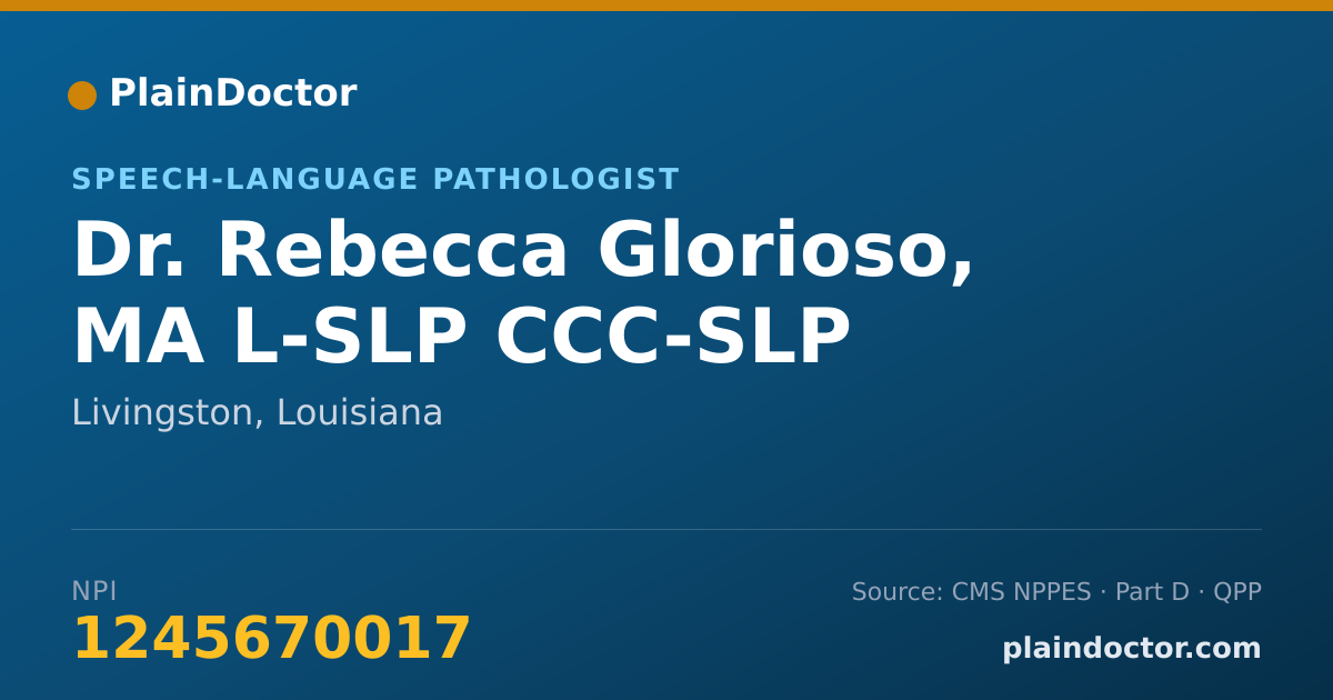 Shareable card for Rebecca Glorioso, MA L-SLP CCC-SLP - Speech-Language Pathologist, Livingston, LA