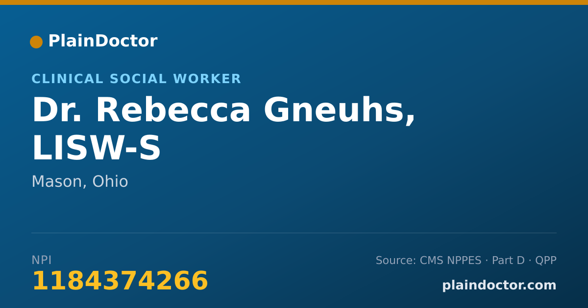 Shareable card for Rebecca Gneuhs, LISW-S - Clinical Social Worker, Mason, OH