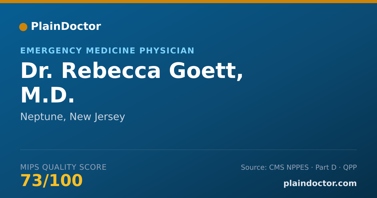 Shareable card for Rebecca Goett, M.D. - Emergency Medicine Physician, Neptune, NJ