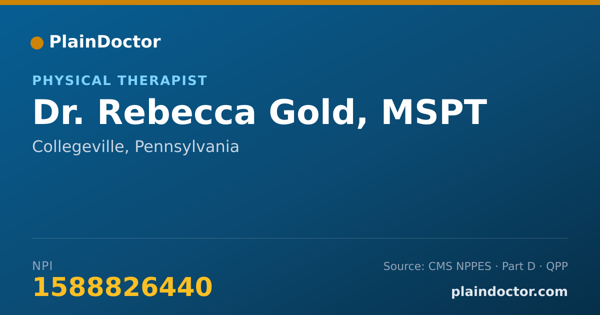 Shareable card for Rebecca Gold, MSPT - Physical Therapist, Collegeville, PA